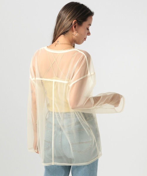 BAYFLOW（ベイフロー）の「[レイヤードスタイルに]チュールロングスリーブプルオーバー（Tシャツ/カットソー・レディース・ブラック/アイボリー・FREE）」の12枚目の写真