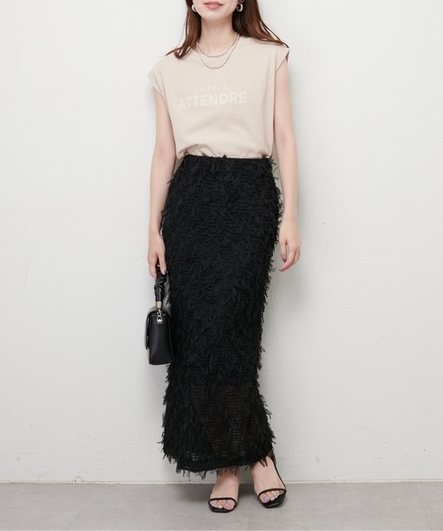 natural couture(ナチュラルクチュール)の「シルケット風ノースリロゴT(タンクトップ・レディース・ライトベージュ/オフホワイト/ブルー/スミクロ・FREE)」の10枚目の写真