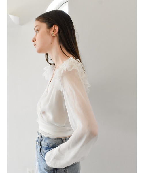 Katrin TOKYO(カトリーントーキョー)の「2way cache-coeur blouse(シャツ/ブラウス・レディース・ブラック系その他/グリーン系その他/ホワイト/ピンク・XS/FREE)」の7枚目の写真