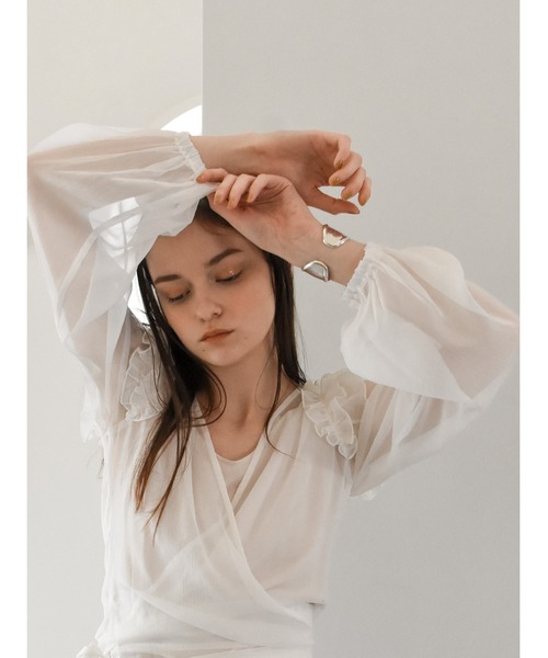 Katrin TOKYO(カトリーントーキョー)の「2way cache-coeur blouse(シャツ/ブラウス・レディース・ブラック系その他/グリーン系その他/ホワイト/ピンク・XS/FREE)」の9枚目の写真