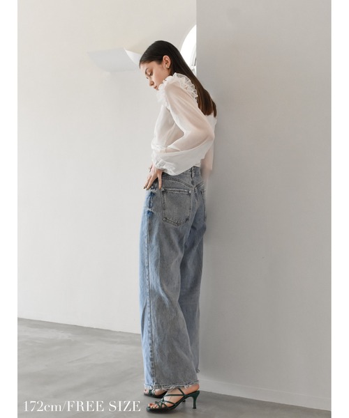 Katrin TOKYO(カトリーントーキョー)の「2way cache-coeur blouse(シャツ/ブラウス・レディース・ブラック系その他/グリーン系その他/ホワイト/ピンク・XS/FREE)」の11枚目の写真