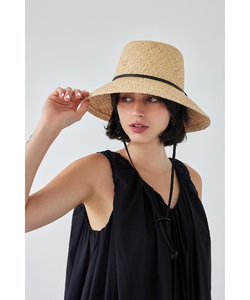 ALEXIA STAM(アリシアスタン)の「Raffia Hat With Code /天然草木ハット(ハット・レディース・ブラック/ナチュラル・FREE)」の2枚目の写真