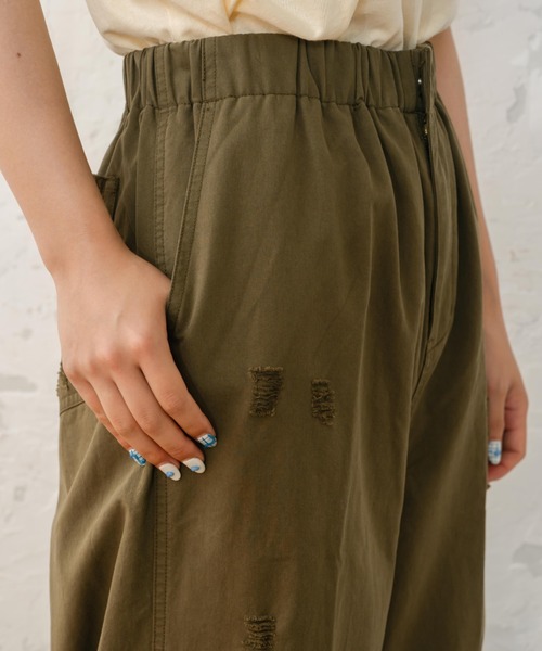 eLur(エラー)の「ミリタリーダメージパンツ(カーゴパンツ・レディース・カーキ/ブラウン/ネイビー・LARGE/MEDIUM)」の20枚目の写真