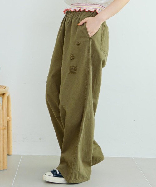 eLur(エラー)の「ミリタリーダメージパンツ(カーゴパンツ・レディース・カーキ/ブラウン/ネイビー・LARGE/MEDIUM)」の6枚目の写真