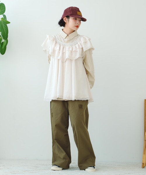 eLur(エラー)の「ミリタリーダメージパンツ(カーゴパンツ・レディース・カーキ/ブラウン/ネイビー・LARGE/MEDIUM)」の9枚目の写真