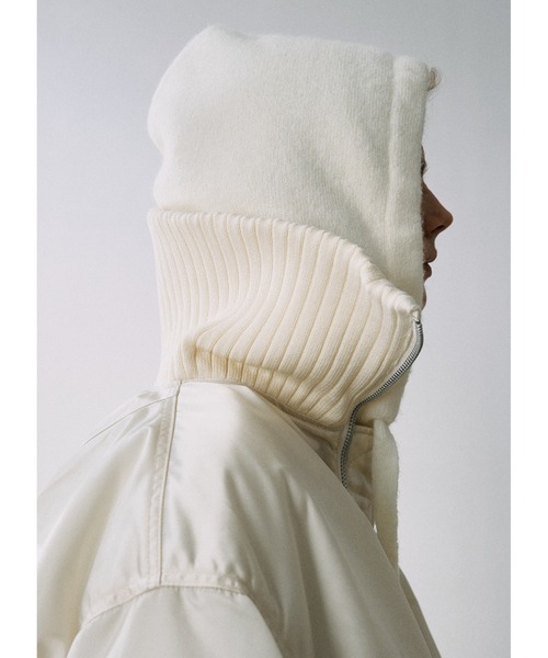 iDea Luceオフホワイト サテンバルーンブルゾン　ノーカラー　M SHIPS｜quaranciel: ダブル サテン スタンドカラー ブルゾン