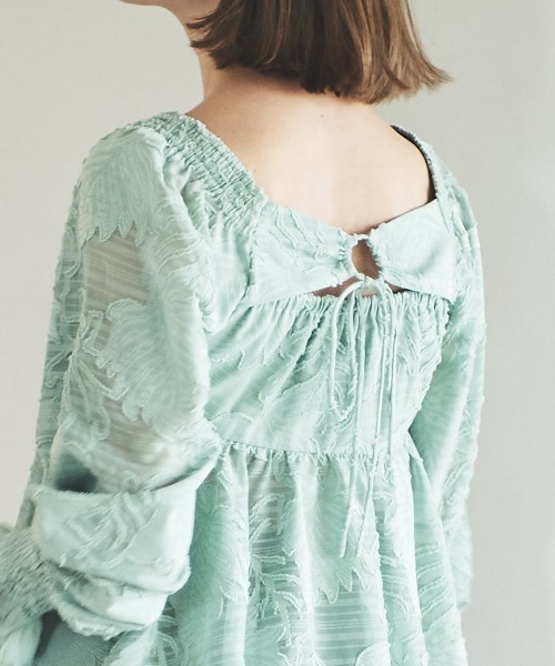 AND COUTURE(アンドクチュール)の「オパールシアーブラウス(シャツ/ブラウス・レディース・ミント/オフホワイト/ブラック・FREE)」の19枚目の写真