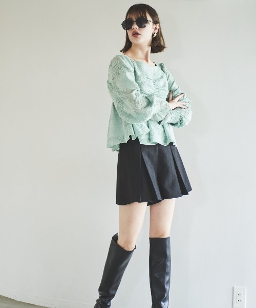 AND COUTURE(アンドクチュール)の「オパールシアーブラウス(シャツ/ブラウス・レディース・ミント/オフホワイト/ブラック・FREE)」の17枚目の写真