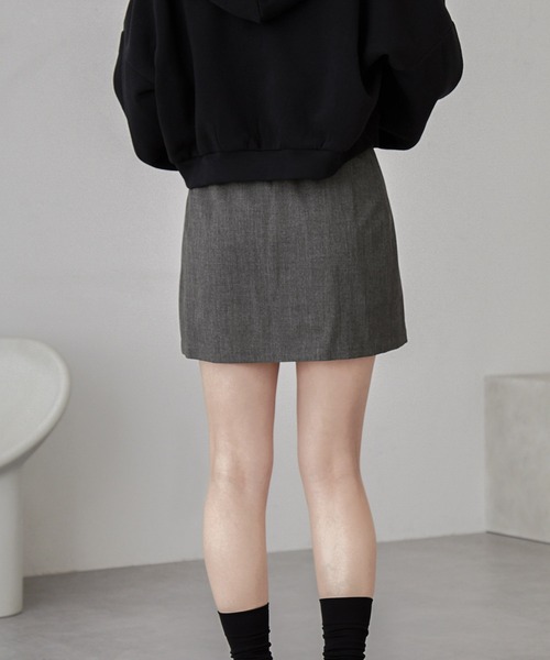 nui nullu（ヌイヌル）の「【nui nullu】インパン付きサイドスリットハイウェストミニスカート（スカート・レディース・杢グレー/モカ/ベージュ/ブラック・FREE）」の8枚目の写真