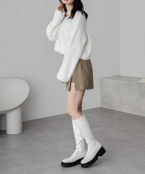 nui nullu（ヌイヌル）の「【nui nullu】インパン付きサイドスリットハイウェストミニスカート（スカート・レディース・杢グレー/モカ/ベージュ/ブラック・FREE）」の19枚目の写真