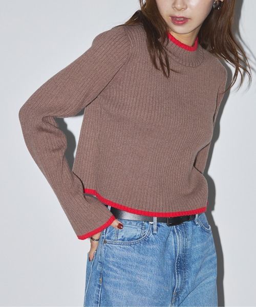 SETUP7(セットアップセブン)の「【SETUP7】color scheme line flare sleeve knit(ニット/セーター・レディース・グレー/ブラック/ベージュ・FREE)」の3枚目の写真