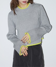 SETUP7 | 【SETUP7】color scheme line flare sleeve knit(ニット/セーター)