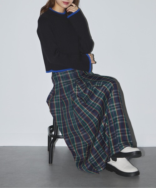 SETUP7(セットアップセブン)の「【SETUP7】color scheme line flare sleeve knit(ニット/セーター・レディース・グレー/ブラック/ベージュ・FREE)」の5枚目の写真