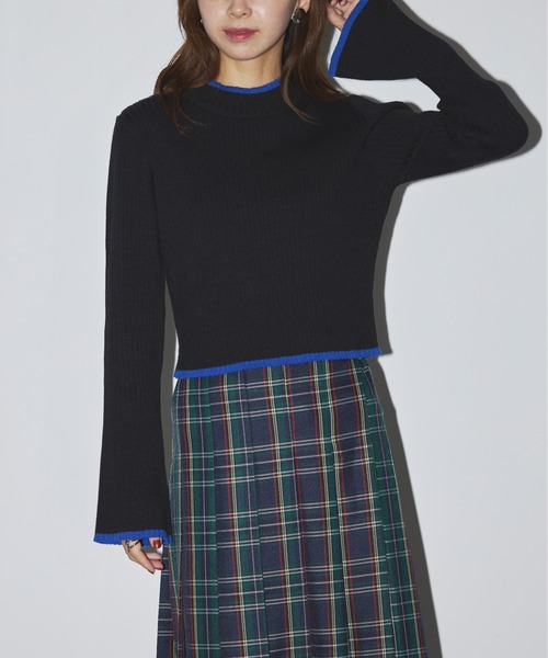 SETUP7(セットアップセブン)の「【SETUP7】color scheme line flare sleeve knit(ニット/セーター・レディース・グレー/ブラック/ベージュ・FREE)」の9枚目の写真