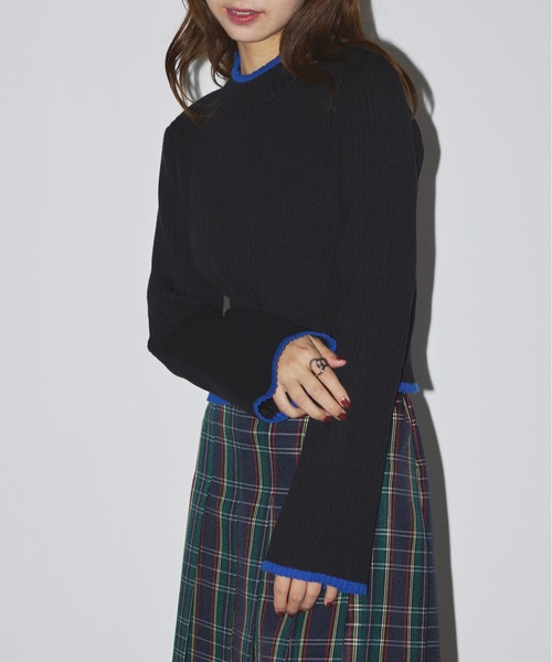SETUP7(セットアップセブン)の「【SETUP7】color scheme line flare sleeve knit(ニット/セーター・レディース・グレー/ブラック/ベージュ・FREE)」の8枚目の写真