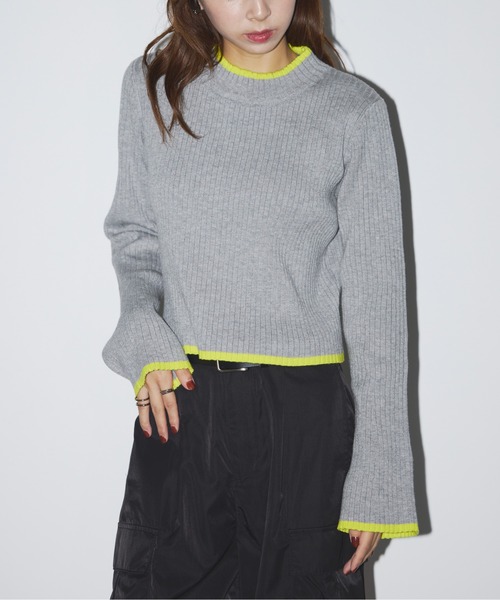 SETUP7(セットアップセブン)の「【SETUP7】color scheme line flare sleeve knit(ニット/セーター・レディース・グレー/ブラック/ベージュ・FREE)」の16枚目の写真