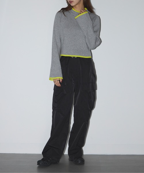 SETUP7(セットアップセブン)の「【SETUP7】color scheme line flare sleeve knit(ニット/セーター・レディース・グレー/ブラック/ベージュ・FREE)」の21枚目の写真