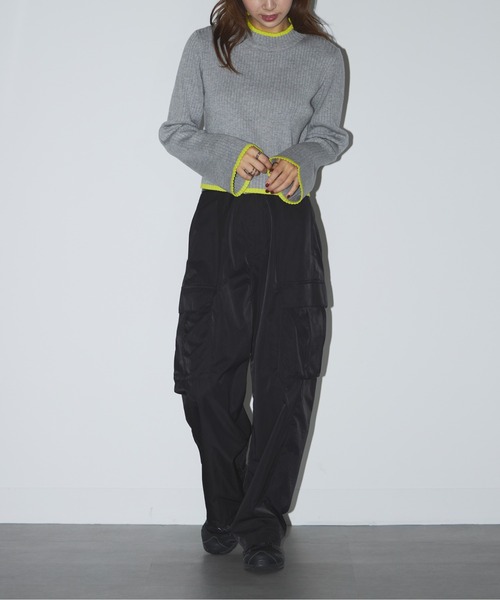 SETUP7(セットアップセブン)の「【SETUP7】color scheme line flare sleeve knit(ニット/セーター・レディース・グレー/ブラック/ベージュ・FREE)」の22枚目の写真