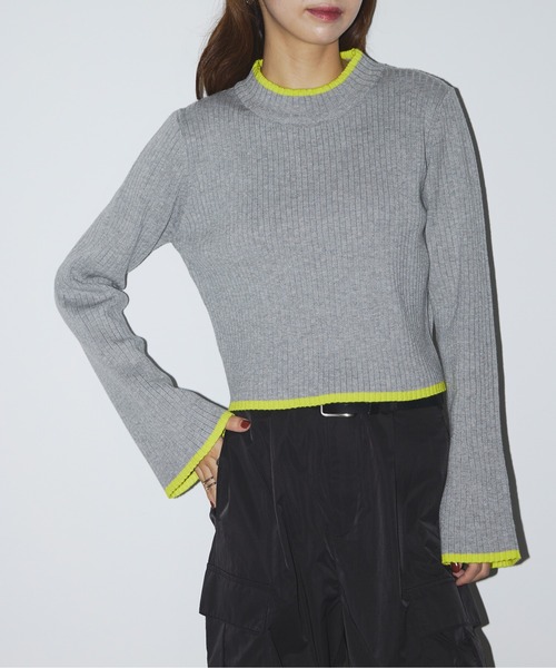 SETUP7(セットアップセブン)の「【SETUP7】color scheme line flare sleeve knit(ニット/セーター・レディース・グレー/ブラック/ベージュ・FREE)」の15枚目の写真