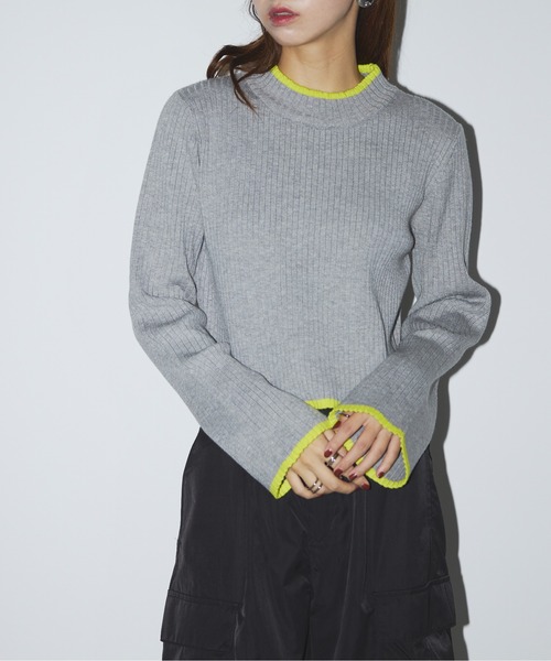 SETUP7(セットアップセブン)の「【SETUP7】color scheme line flare sleeve knit(ニット/セーター・レディース・グレー/ブラック/ベージュ・FREE)」の17枚目の写真