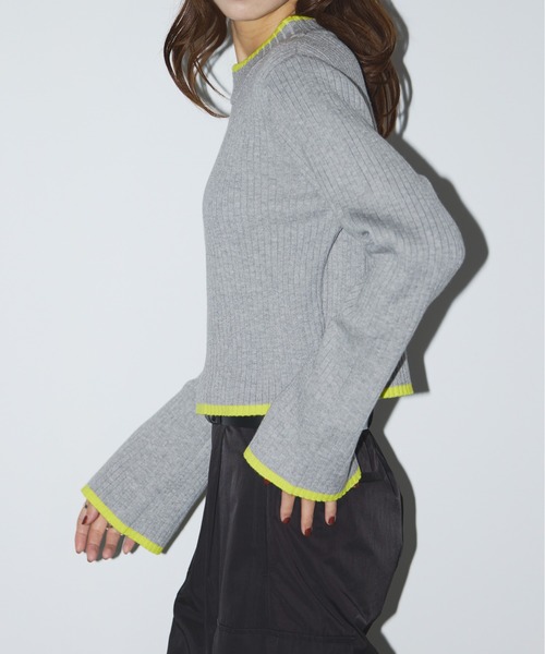 SETUP7(セットアップセブン)の「【SETUP7】color scheme line flare sleeve knit(ニット/セーター・レディース・グレー/ブラック/ベージュ・FREE)」の19枚目の写真