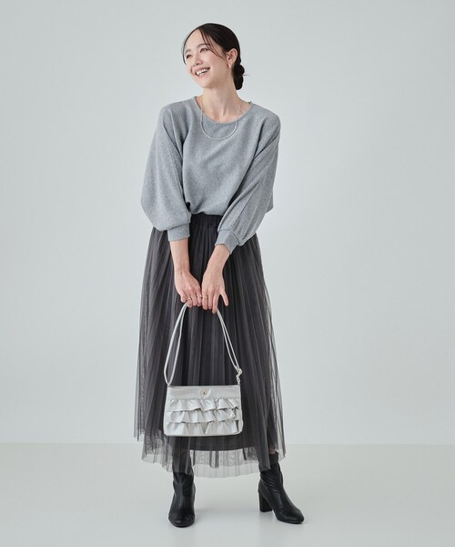 SHOO・LA・RUE（シューラルー）の「◆【軽量】大人かわいい フリルショルダーバッグ（ショルダーバッグ・レディース・アイボリー/ブラック/シルバー・00）」の18枚目の写真