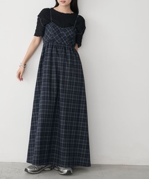 forksy.（フォルクシー）の「【forksy.】チェック柄スイッチングロングキャミワンピース（ワンピース・レディース）」