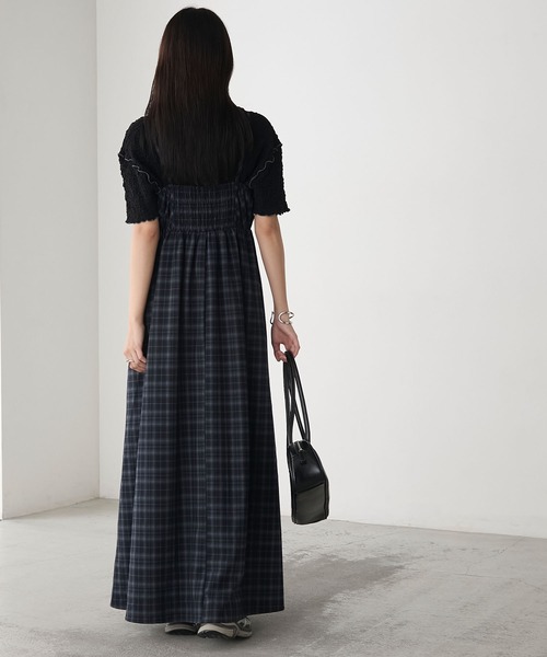 Givenchy チェック柄 ロングワンピース forksy. ワンピース 「forksy.」チェック柄スイッチングロング