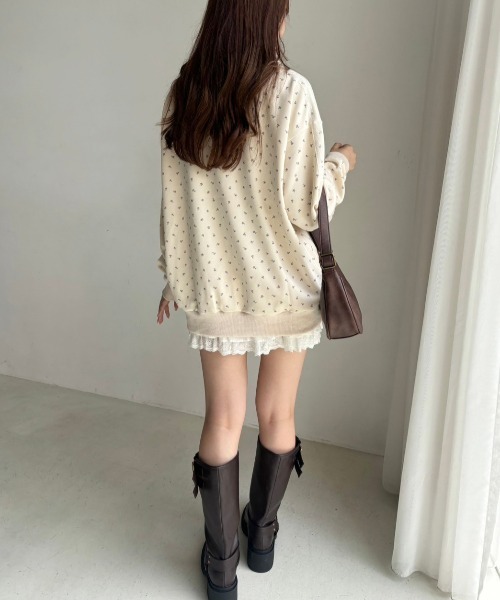 one after another NICE CLAUP(ワンアフターアナザーナイスクラップ)の「ハーフジップオーバーサイズスウェット(スウェット・レディース・チャコールグレー/杢グレー/アイボリー/オフホワイト/ブラウン・FREE)」の16枚目の写真