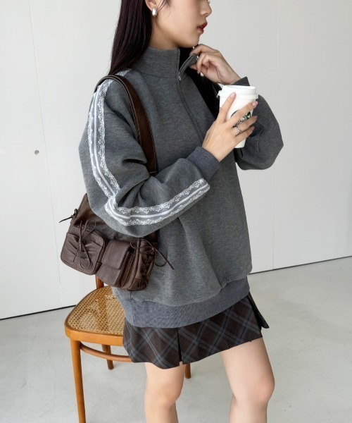 セール】ハーフジップオーバーサイズスウェット（スウェット）｜one