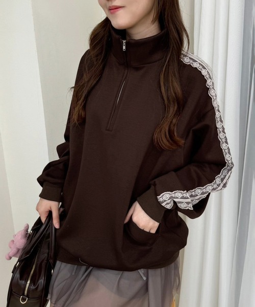 セール】ハーフジップオーバーサイズスウェット（スウェット）｜one