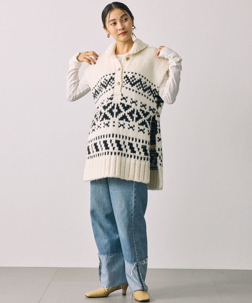 BABYLONE（バビロン）の「ノルディックベスト（ベスト・レディース・アイボリー・フリー）」の6枚目の写真