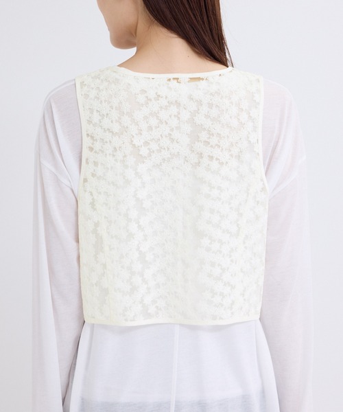 ROPE' PICNIC（ロペピクニック）の「フラワーレースベスト（ベスト・レディース・ブラック/キナリ・38）」の10枚目の写真