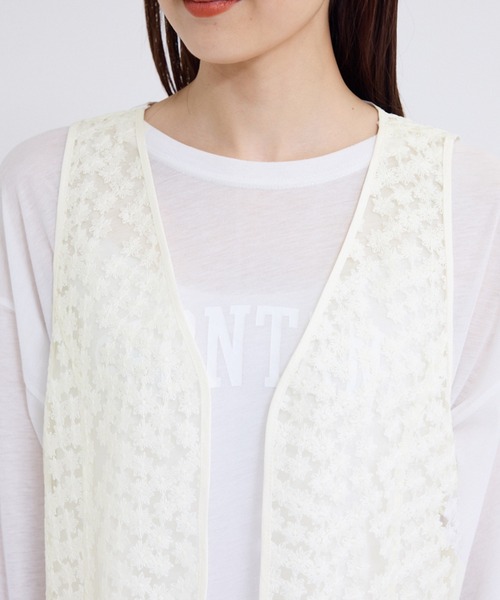 ROPE' PICNIC（ロペピクニック）の「フラワーレースベスト（ベスト・レディース・ブラック/キナリ・38）」の11枚目の写真