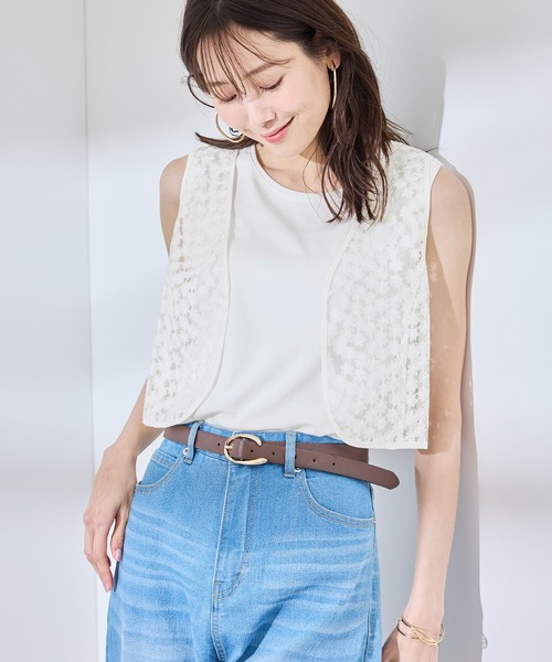 ROPE' PICNIC（ロペピクニック）の「フラワーレースベスト（ベスト・レディース・ブラック/キナリ・38）」の21枚目の写真