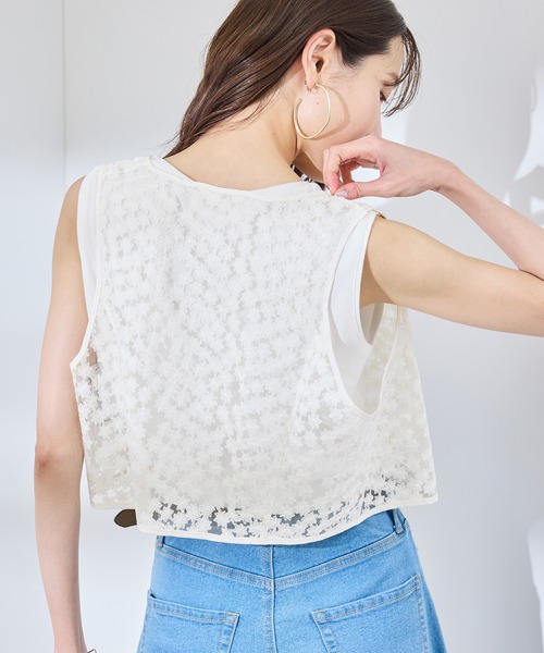 ROPE' PICNIC（ロペピクニック）の「フラワーレースベスト（ベスト・レディース・ブラック/キナリ・38）」の22枚目の写真