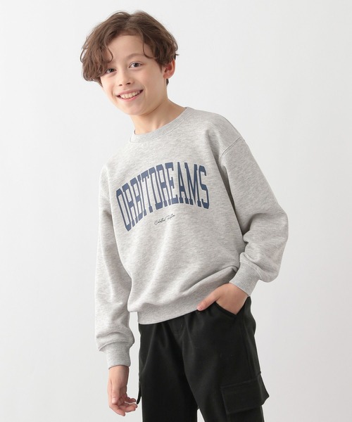 GLOBAL WORK Smile Seed Store（グローバルワーク スマイルシードストア）の「裏毛プリントスウェットプルオーバー長袖/キッズ/115333（Tシャツ/カットソー・キッズ・グレー系その他2/グレー系その他/ブラウン/ネイビー/ナチュラル/ブルー/グリーン/ブラック系その他/ブラック/ライトグレー・100cm/140cm/120cm/150cm/130cm/110cm）」の4枚目の写真