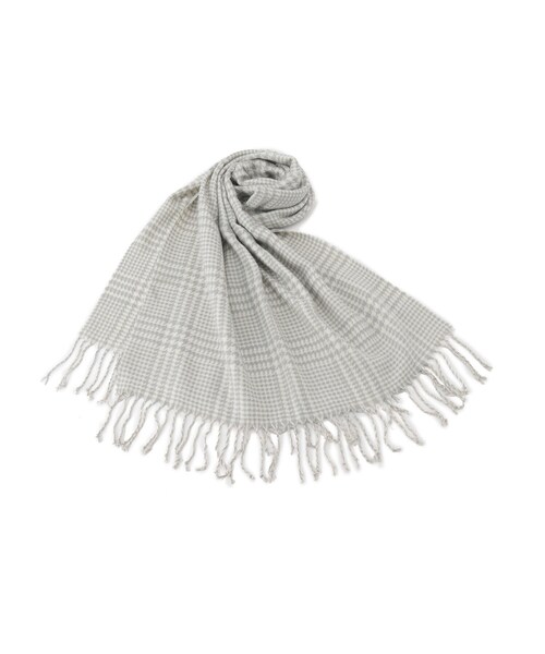 OPAQUE.CLIP（オペークドットクリップ）の「◆千鳥チェックストール（ストール/ショール・レディース・ベージュ/グレー系4/ブラック・00）」の2枚目の写真