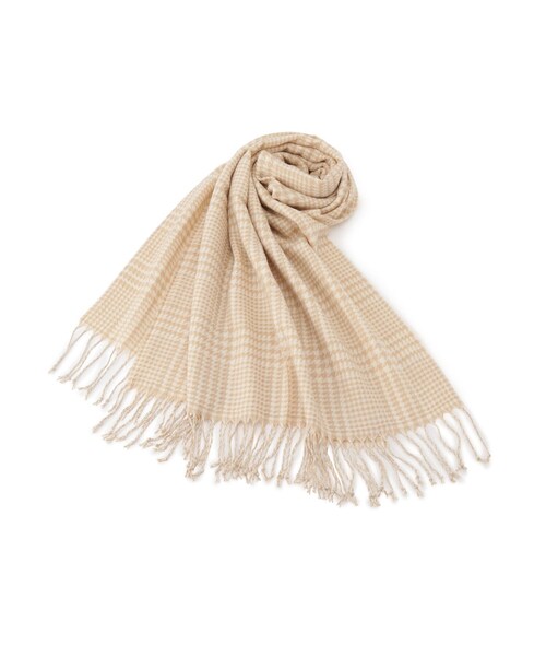 OPAQUE.CLIP（オペークドットクリップ）の「◆千鳥チェックストール（ストール/ショール・レディース・ベージュ/グレー系4/ブラック・00）」の3枚目の写真