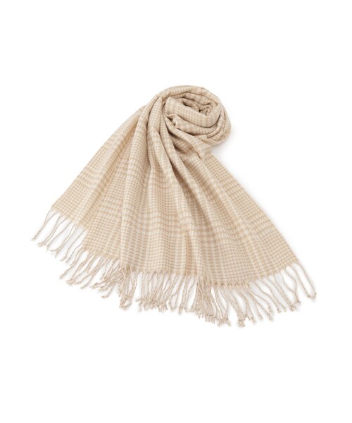 OPAQUE.CLIP（オペークドットクリップ）の「◆千鳥チェックストール（ストール/ショール・レディース・ベージュ/グレー系4/ブラック・00）」の5枚目の写真