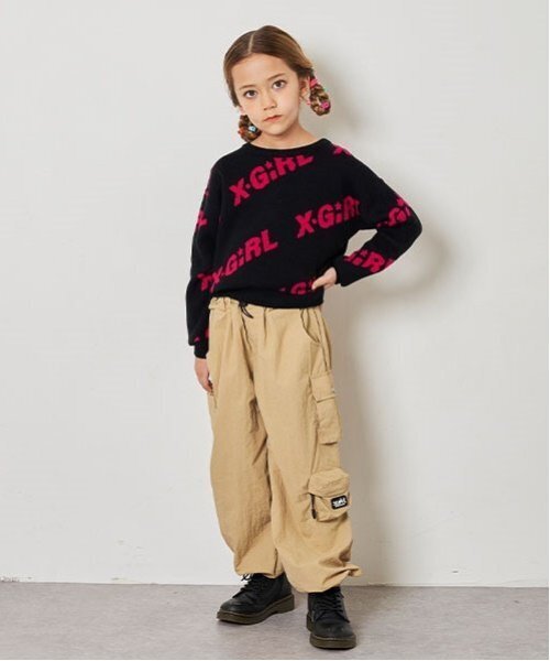 X-girl Stages（エックスガールステージス）の「ロゴニットプルオーバー（ニット/セーター・キッズ・ラベンダー/アイボリー/ブラック・90cm/100cm/110cm/120cm/130cm/140cm）」の12枚目の写真