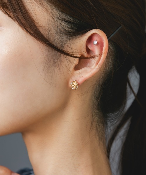 Os accessory(オズアクセサリー)の「Os -オズ- 【金属アレルギー対応】メタルローズピアス(ピアス(両耳用)・レディース・ゴールド/シルバー・ONE SIZE)」の14枚目の写真