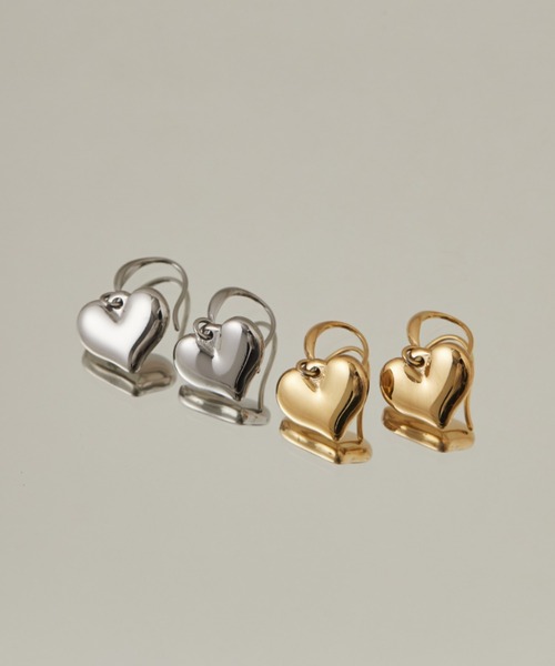 ciite' surgical stainless(シーテサージカルステンレス)の「【 金属アレルギー対応 】 ハートフックピアス サージカルステンレス (両耳用)(ピアス(両耳用)・レディース・シルバー/ゴールド・FREE)」の3枚目の写真