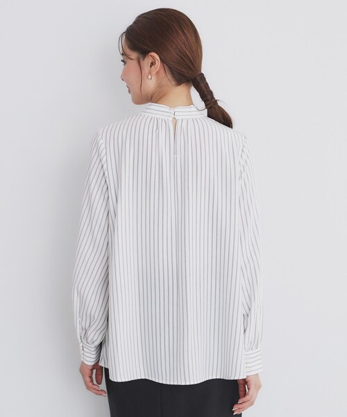 セール】ストレッチボウタイブラウス【洗濯機洗い可/イージーアイロン