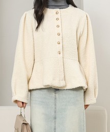 美品♡ テッドベイカー ペプラム ノーカラージャケット 裏地花柄 春色 ピンク 美品♡ テッドベイカー ペプラム ノーカラージャケット 裏地花柄 春色