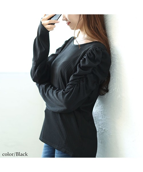 GOLDJAPAN(ゴールドジャパン)の「ランダムテレコパワショルプルオーバー【大きいサイズ対応】(Tシャツ/カットソー・レディース・グレー/ローズ/アイボリー/ブラック/カーキ・LL/3L/4L/5L)」の11枚目の写真
