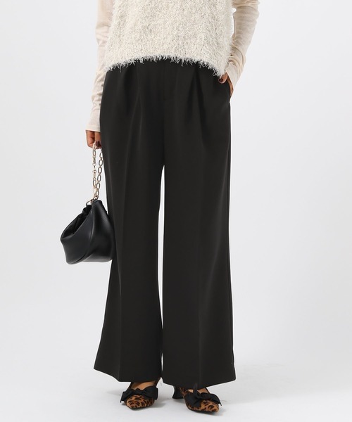 BAYFLOW（ベイフロー）の「[ウエストゴム仕様]ダブルタックワイドパンツ（その他パンツ・レディース・グレイッシュベージュ/ブラック・MEDIUM/SMALL）」の2枚目の写真