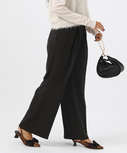 BAYFLOW（ベイフロー）の「[ウエストゴム仕様]ダブルタックワイドパンツ（その他パンツ・レディース・グレイッシュベージュ/ブラック・MEDIUM/SMALL）」の6枚目の写真