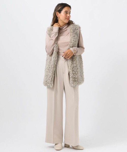 BAYFLOW（ベイフロー）の「[ウエストゴム仕様]ダブルタックワイドパンツ（その他パンツ・レディース・グレイッシュベージュ/ブラック・MEDIUM/SMALL）」の11枚目の写真