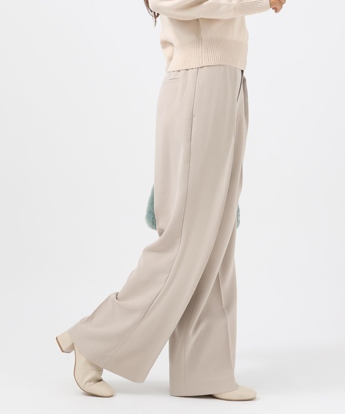 BAYFLOW（ベイフロー）の「[ウエストゴム仕様]ダブルタックワイドパンツ（その他パンツ・レディース・グレイッシュベージュ/ブラック・MEDIUM/SMALL）」の12枚目の写真